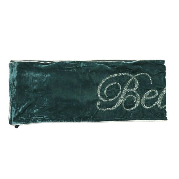 Cynthia Rowley 14.5in x 74in Believe Beaded Velour Velvet Table Runner Holiday - Picture 5 of 10
